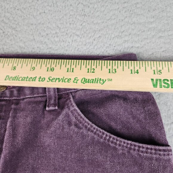 VTG Wrangler Jeans Womens 12 Purple Denim High Rise Straight Leg Mom USA Made - Picture 3 of 9